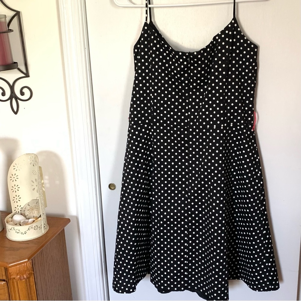 Polkadot Jessica Howard Dress adjustable Spaghetti Strap by Size 12